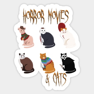 Funny horror movies and cats Sticker